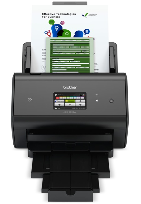 Máy Scan Brother ADS-3600W – Máy quét tài liệu 2 mặt tự động, WiFi & LAN, màn hình cảm ứng cho doanh nghiệp