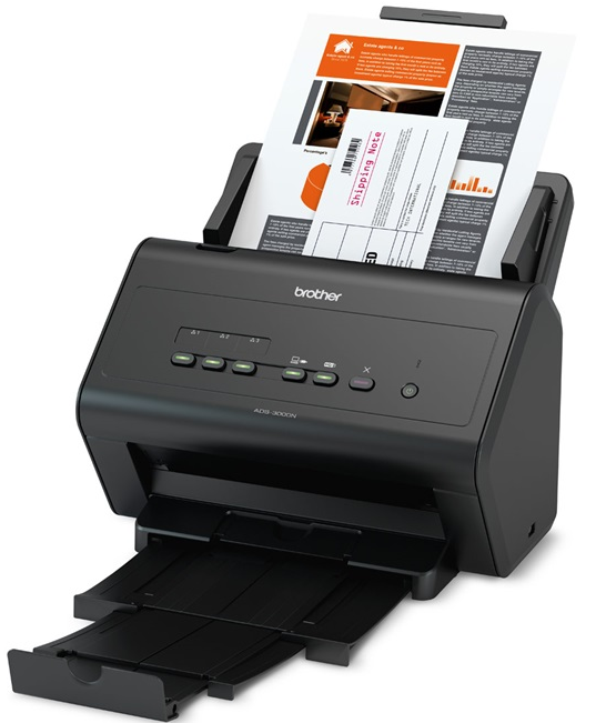 Máy Scan Brother ADS-3000N – Máy quét tài liệu 2 mặt tự động, mạng LAN, hiệu suất cao cho doanh nghiệp