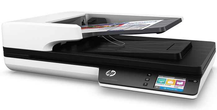 Máy Scan HP ScanJet Pro 4500 fn1 Network Scanner – Máy quét phẳng + ADF, scan 2 mặt tự động, mạng LAN cho văn phòng (L2749A)