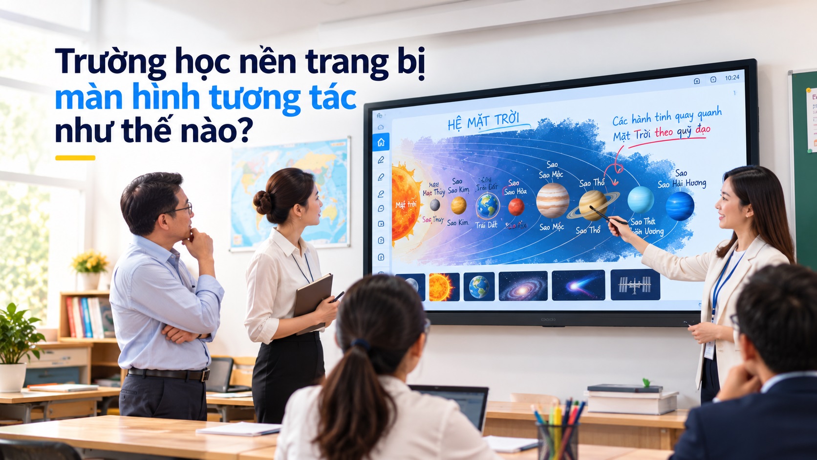 Trường học nên trang bị màn hình tương tác như thế nào?