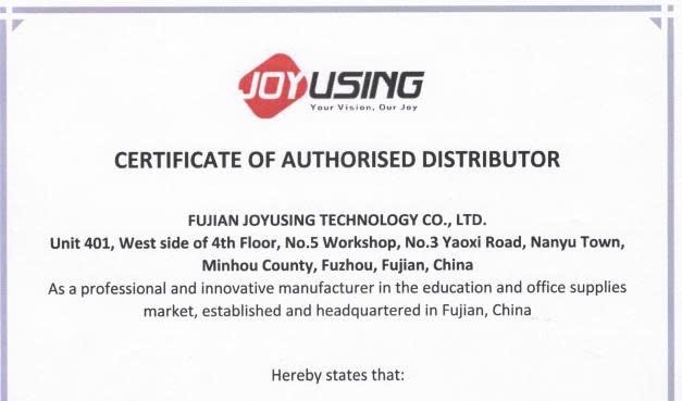 Đối tác – Chứng nhận phân phối Joyusing