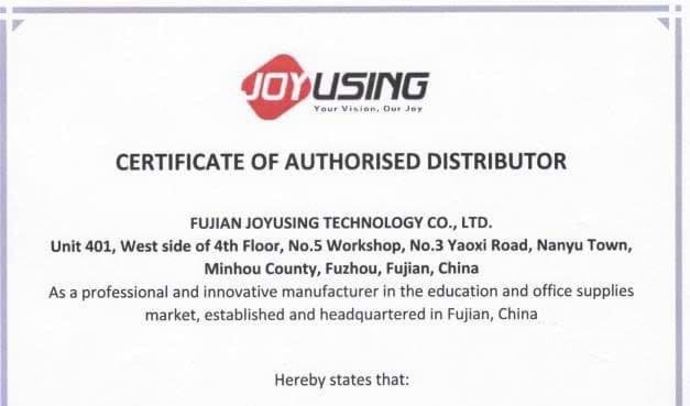 Đối tác – Chứng nhận phân phối Joyusing Đối tác – Chứng nhận phân phối Joyusing